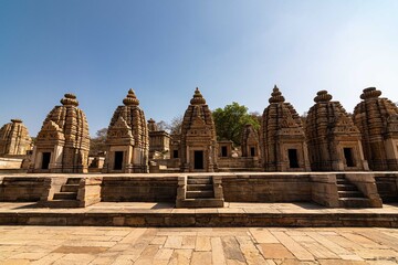 Naklejka premium Bateshwar temples is 200 sandstone Hindu temples and their ruins in north Madhya Pradesh India. Dedicated to Lord Shiva, Vishnu and Shakti.