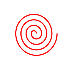 red spiral basic simple shapes isolated on white background