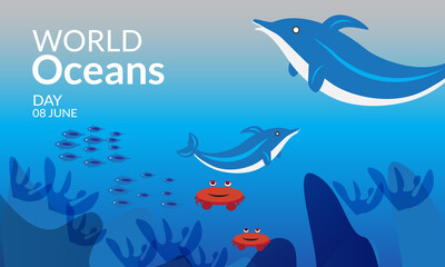 World ocean day illustration