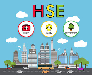 Fototapeta premium HSE concept ,Health Safety Environment acronym, vector icon design