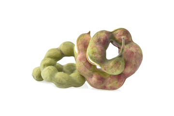 Manila tamarind fruit isolated on white background.