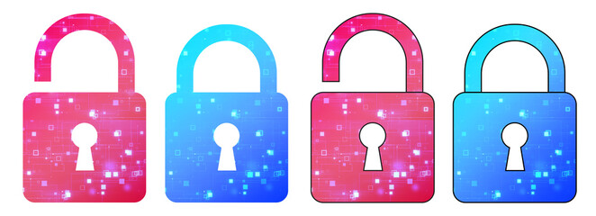 Cyber Security Lock Unlock Illustration.  © kuber