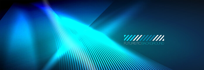 Naklejka premium Neon dynamic beams vector abstract wallpaper background. Wallpaper background, design templates for business or technology presentations, internet posters or web brochure covers