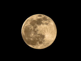 Full moon at night. photo taken at home with telephoto zoom lens