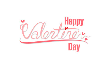 Naklejka na ściany i meble Valentines day background with heart pattern and typography of happy valentines day in pink text