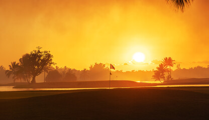 Fototapeta na wymiar Golf course in the countryside