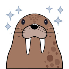 Vector illustration of a sea lion, cartoon, icon 
