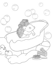 Coloring book. Hedgehog in the bathroom
Расскраска. Ежик в ванной