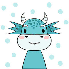 Dragon cartoon icon. vector illustration