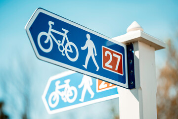 Pedestrian and Bicycle path sign