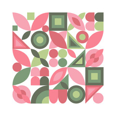 fashionable print in fresh summer colors. Beautiful ornament in pink, green colors for use in design.