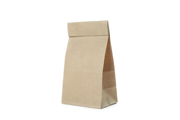 Blank paper bag isolated on white background