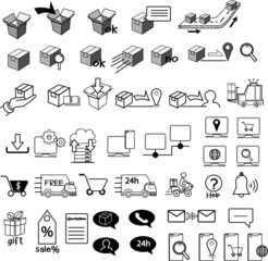 Business icons set. Icons for business,logistics transport