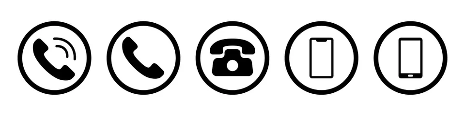 Fotobehang contact icon phone mobile call icon © Passatic