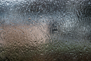 Raindrops on the window pane