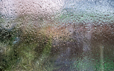 Raindrops on the window pane