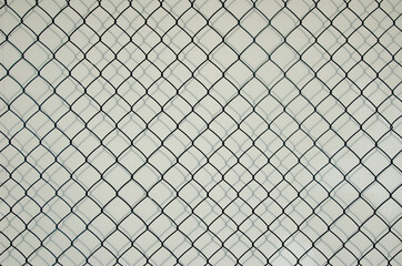 Decorative wire mesh of fence isolated on white background