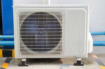 Air conditioner compressor outdoor unit installed outside the house