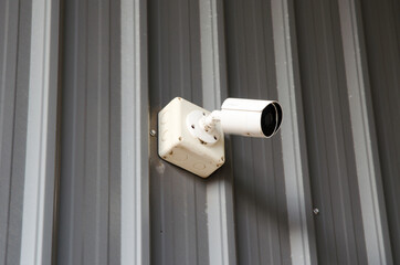 tow Closed Circuit Television camera isolated on gray background (Selective Focus)
