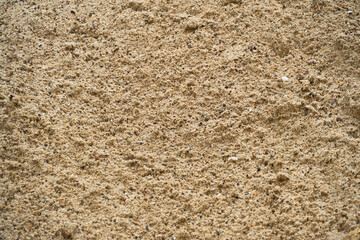 wet sand surface for construction, close view