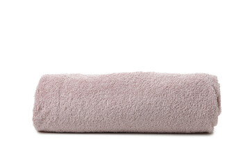 Fototapeta na wymiar Clean rolled towel isolated on white background