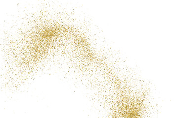 Gold Glitter Texture Isolated On White. Amber Particles Color. Celebratory Background. Golden Explosion Of Confetti. Vector Illustration, Eps 10.
