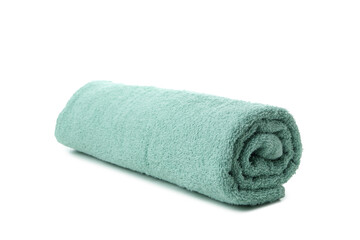 Clean rolled towel isolated on white background