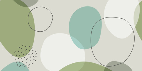 Trendy banner background with organic abstract shapes