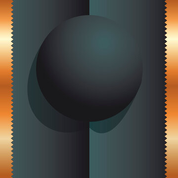 Kugel schwarz Zackenrand Gold