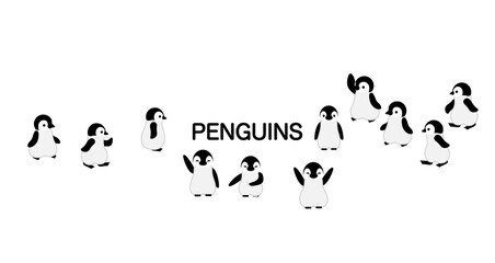 装飾素材「ペンギン（PENGUINS）」