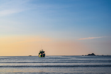 Beautiful sunrise view from Khao Takiab beach at huahin Prachuap Khiri Khan thailand