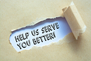 Text help us serve you better on the short note texture background