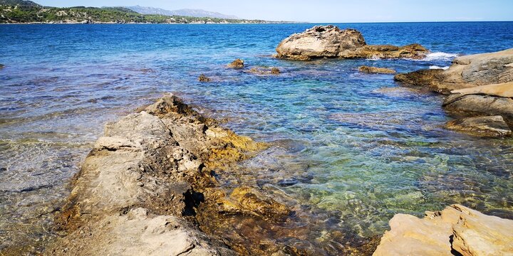 roca, naturaleza, olas, la costa, azul, vista del mar, costa, olas, gemas, viajando, oleaje, verano, pedregoso, isla, el perello, tarragona
