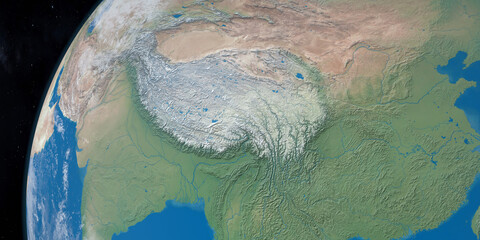 Himalaya-gebergte in Azië op planeet Aarde