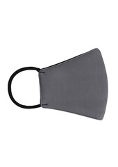 Medical grey protective mask on white background. Side view