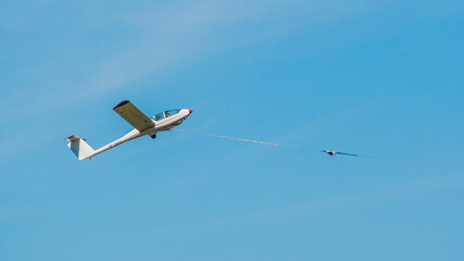 small light civil plane glider sightseeing flight training flight flight training pilot course landing takeoff airport mielec aero club