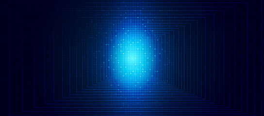 Blue digital circuit microchip technology abstract background vector illustration