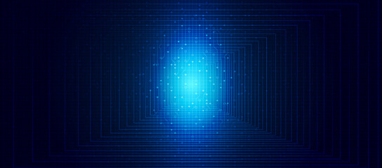 Blue digital circuit microchip technology abstract background vector illustration