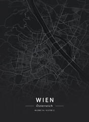 Map of Vienna, Austria