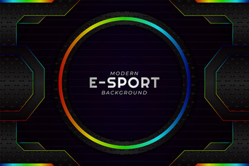 Modern Futuristic Technology Gaming and Social Media Banner Background Colorful Glow in The Dark