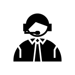 Football or Soccer Commentator Vector icon in Glyph Style. A football sports show host. Vector illustration icons can be used for applications, websites, or part of a logo.