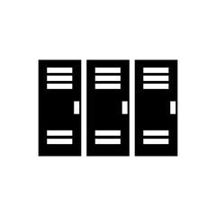 Football or Soccer Locker icon in Glyph Style. Locker room for player rest, symbol of match break time. Vector illustration icons can be used for applications, websites, or part of a logo.