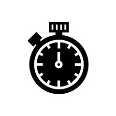 Football or Soccer Stopwatch icon in Glyph Style. a stopwatch to show the match time. Vector illustration icons can be used for applications, websites, or part of a logo.