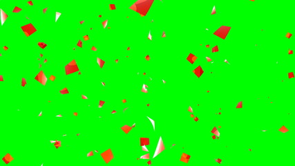 紙吹雪 赤 パーティクル サイズ中 グリーンバック [別Verあり]