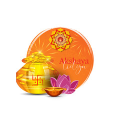 Vector  Illustration of Happy Akshaya Tritiya.