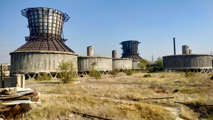 Obraz premium territory of an abandoned power plant in yerevan