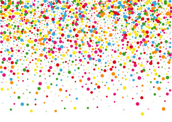 Red Circle Polka Background. Confetti Holiday Illustration. Yellow Frame Dot. Orange Cartoon Round Texture.