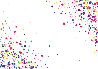 Red Colorful Confetti Background. Vector Dot Illustration. Purple Square Decoration. Frame Circle Background. Yellow Birthday Star.