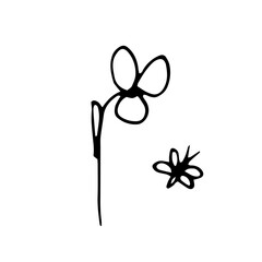 Vector Flower. Illustration for postcards and invitations. Drawing for printing. Doodle.