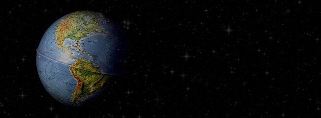Planet earth in space. Postcard from outer space